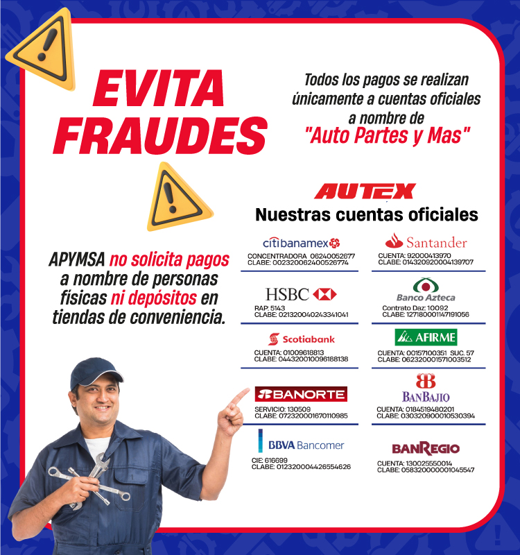 Cuentas bancarias oficiales Apymsa